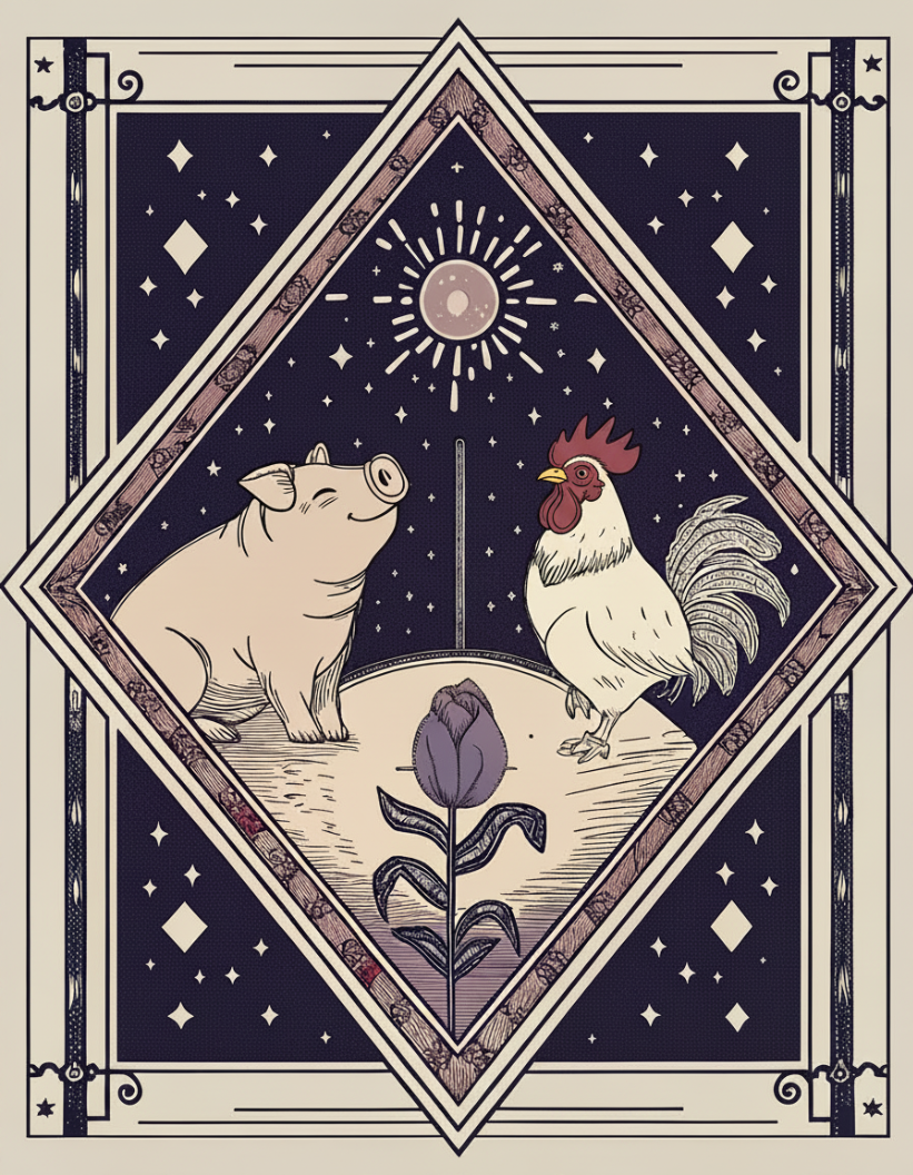 pig and rooster